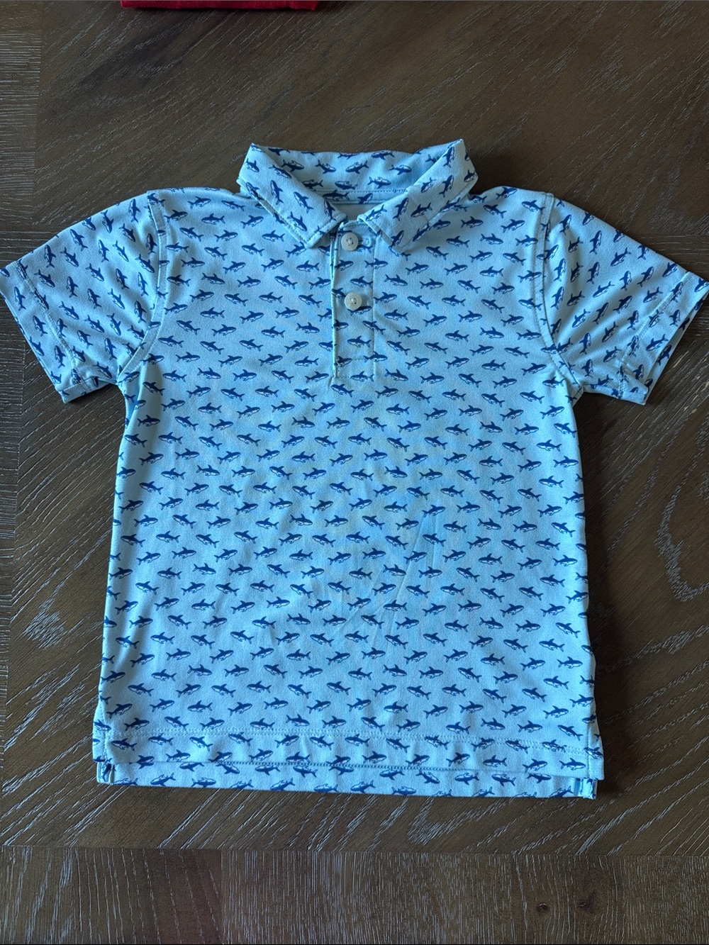 J. Crew Boys Light Blue Shark-Print Polo Shirt